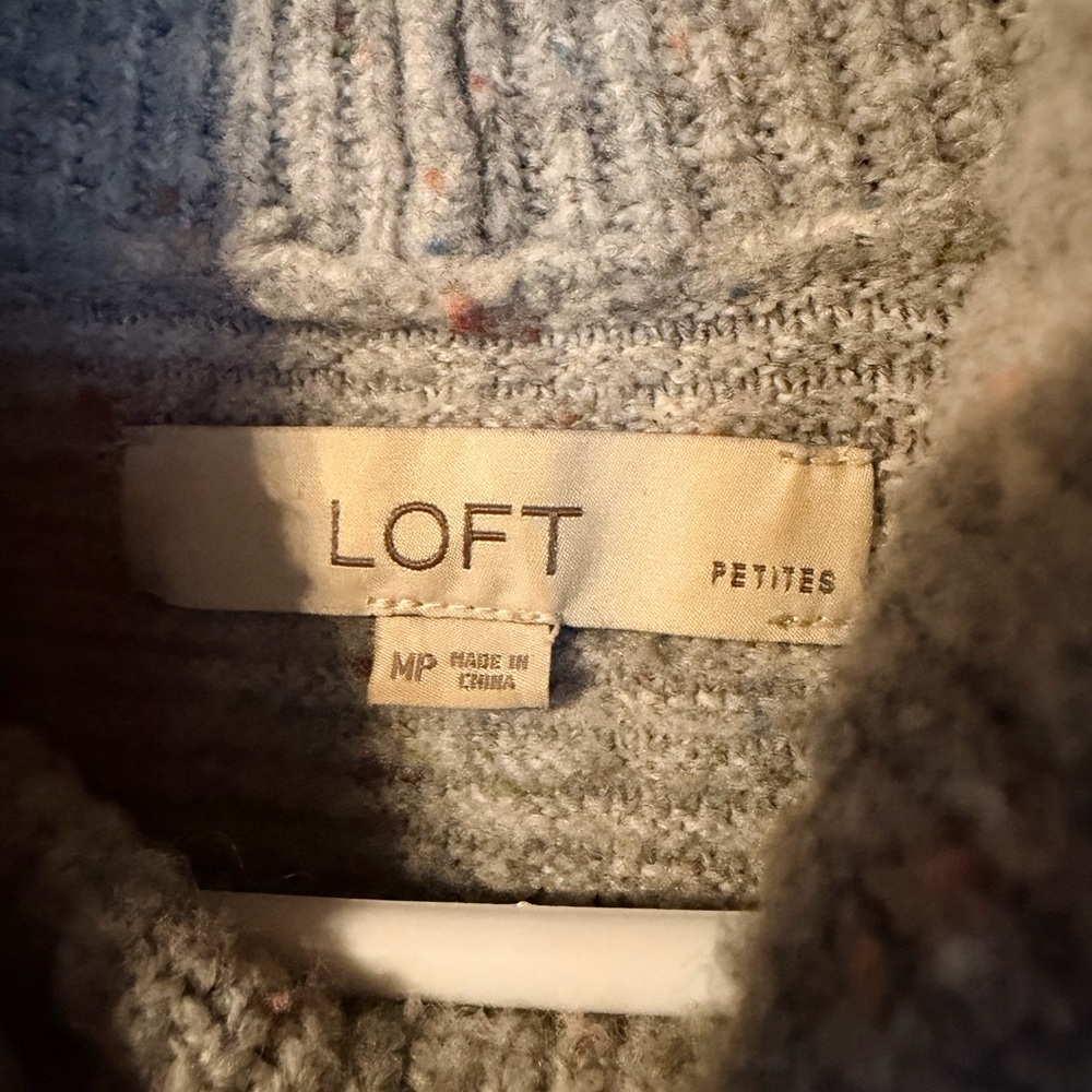 LOFT Heathered Gray Cowl Neck Sweater - Picture 4 of 11